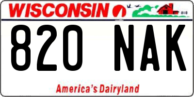 WI license plate 820NAK