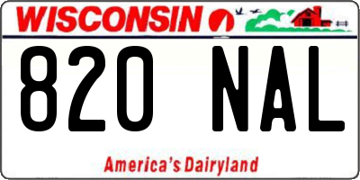 WI license plate 820NAL