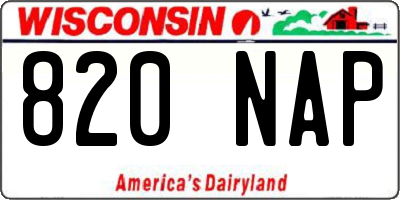 WI license plate 820NAP