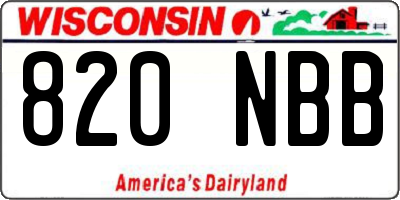 WI license plate 820NBB