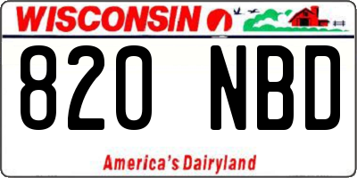 WI license plate 820NBD