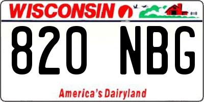 WI license plate 820NBG