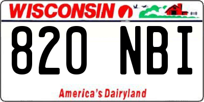 WI license plate 820NBI