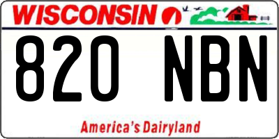 WI license plate 820NBN