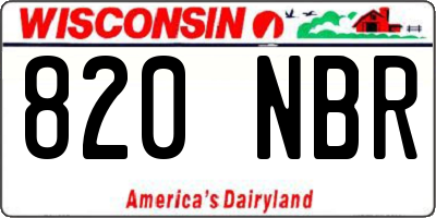 WI license plate 820NBR