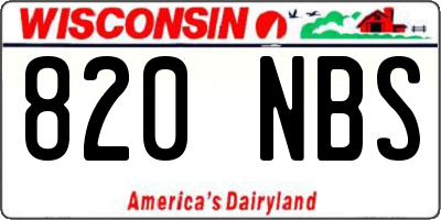 WI license plate 820NBS