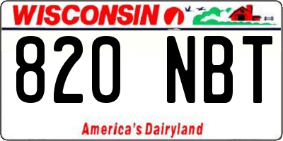WI license plate 820NBT