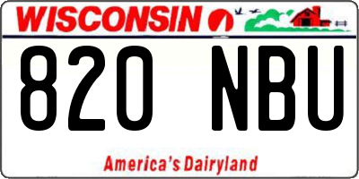 WI license plate 820NBU