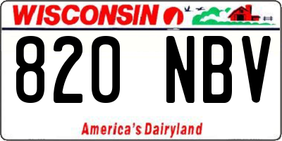WI license plate 820NBV