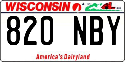 WI license plate 820NBY