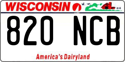 WI license plate 820NCB