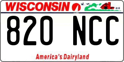 WI license plate 820NCC