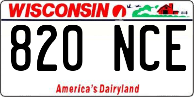 WI license plate 820NCE