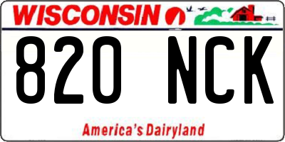 WI license plate 820NCK
