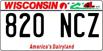 WI license plate 820NCZ