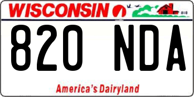 WI license plate 820NDA