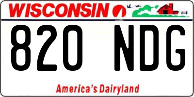 WI license plate 820NDG