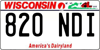 WI license plate 820NDI