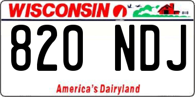 WI license plate 820NDJ