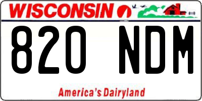 WI license plate 820NDM