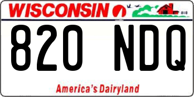 WI license plate 820NDQ