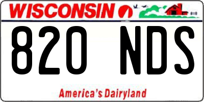 WI license plate 820NDS