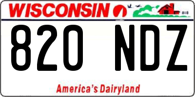 WI license plate 820NDZ