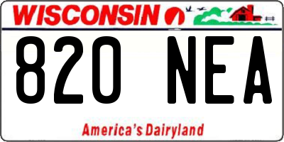 WI license plate 820NEA