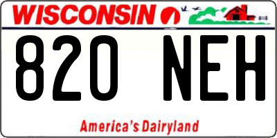 WI license plate 820NEH