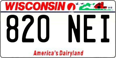 WI license plate 820NEI