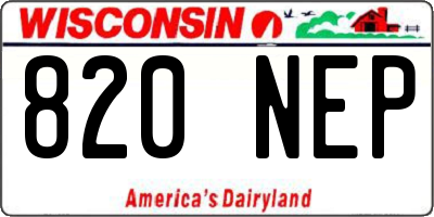 WI license plate 820NEP