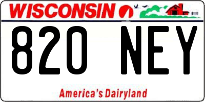 WI license plate 820NEY