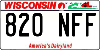 WI license plate 820NFF