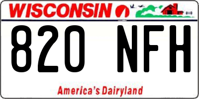 WI license plate 820NFH