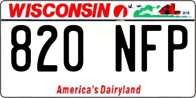 WI license plate 820NFP