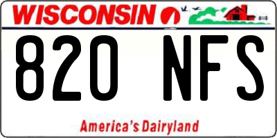 WI license plate 820NFS