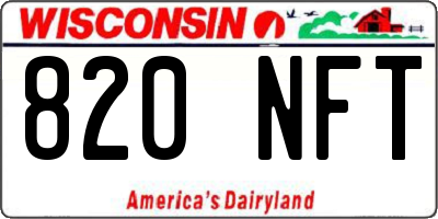 WI license plate 820NFT