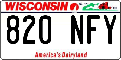 WI license plate 820NFY