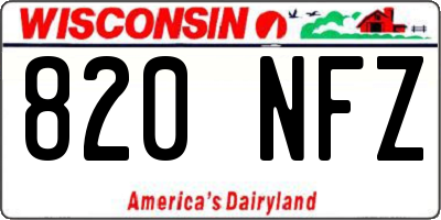 WI license plate 820NFZ