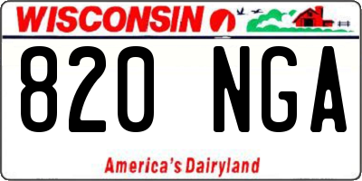WI license plate 820NGA