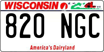 WI license plate 820NGC