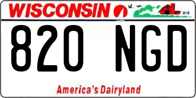 WI license plate 820NGD