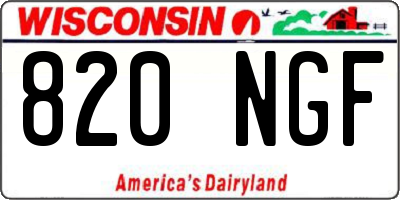 WI license plate 820NGF