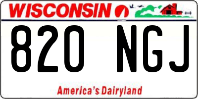 WI license plate 820NGJ