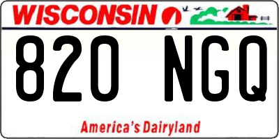 WI license plate 820NGQ
