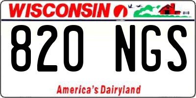 WI license plate 820NGS