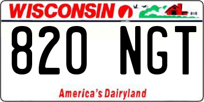 WI license plate 820NGT