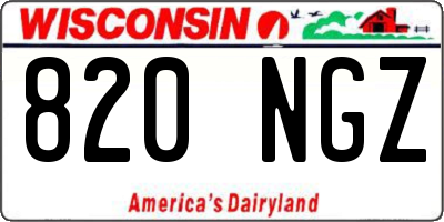 WI license plate 820NGZ