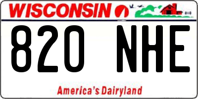 WI license plate 820NHE