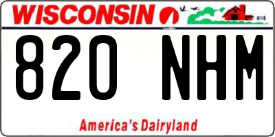 WI license plate 820NHM